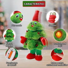 Jucarie Interactiva, Bradut de Craciun, Canta, Repeta si Danseaza, Verde Multicolor, 42cm.