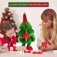 Jucarie Interactiva, Bradut de Craciun, Canta, Repeta si Danseaza, Verde Multicolor, 42cm.