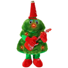 Jucarie Interactiva, Bradut de Craciun, Canta, Repeta si Danseaza, Verde Multicolor, 42cm.