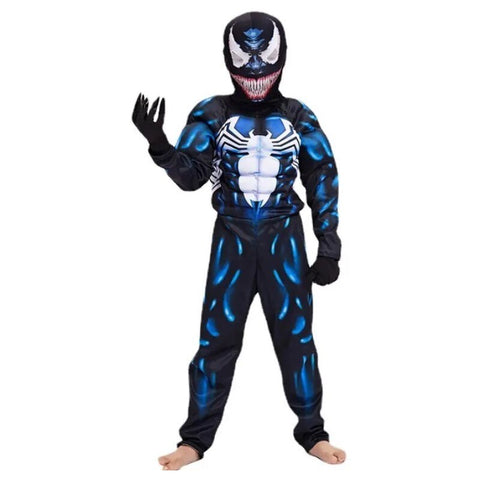 Costum Halloween de Copii, Venom din SpiderMan, cu Muschi