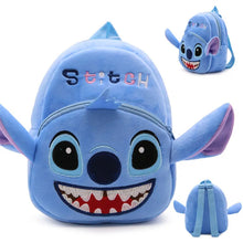 Ghiozdan Pufos Stitch Albastru 28×25cm + Rechizite Cadou