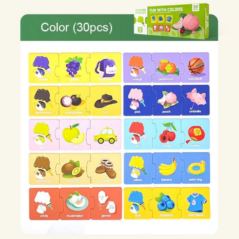 Puzzle de Asociere cu Culori – Set Educativ 30 Piese pentru Copii