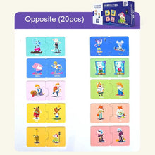 Puzzle de Asociere cu Noțiuni Opuse – 20 Piese, Joc Educativ pentru Copii