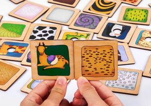Puzzle Senzorial cu Animale – Jigsaw cu Textura Pielii pentru Copii